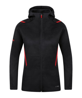 JAKO Challenge Freizeit Kapuzenjacke Damen F502 - schwarz