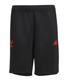 adidas Messi Short Kids Schwarz Orange - schwarz