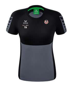 Erima Six Wings T-Shirt Damen Grau Schwarz