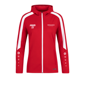 JAKO Power Kapuzenjacke Damen Rot Weiss F100