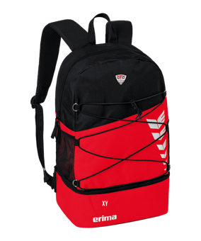 Erima Six Wings Rucksack mit Bodenfach Rot Schwarz