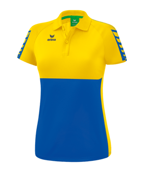 Erima Six Wings Poloshirt Damen Blau Gelb - blau
