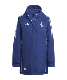 adidas Tiro 24 Winterjacke Damen Blau Weiss Hockey Logo