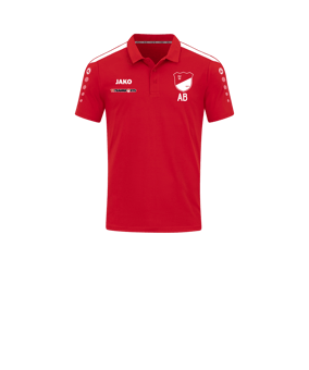 JAKO Power Poloshirt Kids Rot Weiss F100
