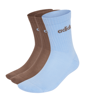 adidas Cushioned Linear Crew 3P Chaussettes Bleu - bleu