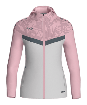 JAKO Icon Kapuzenjacke Damen Grau Pink F851 - rosa