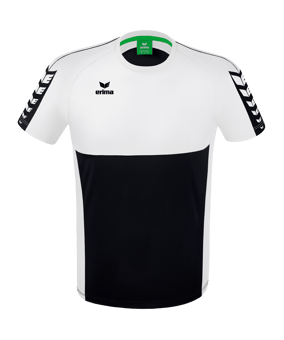 Erima Six Wings T-Shirt Schwarz Weiss - schwarz