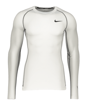 Nike Pro Longsleeve Weiss Schwarz F100 - weiss