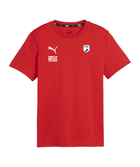 PUMA teamGOAL Casuals T-Shirt Kids Rot Weiss F01