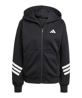 adidas Future Icons Three Stripes Kapuzenjacke Damen Schwarz - schwarz