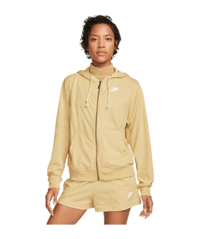 Nike Gym Vintage Jacke Damen Braun Weiss F252 - braun
