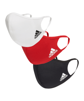 adidas Gesichtsmaske Gr. S 3er Set Schwarz Weiss - weiss