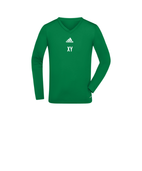 adidas Team Base Top langarm Kids Dunkelgrün