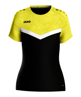 JAKO Iconic T-Shirt Damen Schwarz Gelb F808 - schwarz