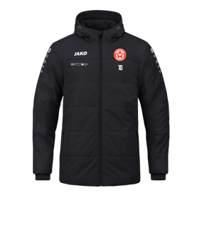 JAKO Team Coach Kapuzenjacke Schwarz F800