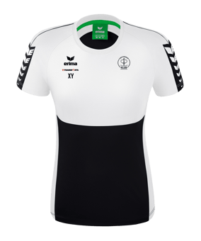 Erima Six Wings T-Shirt Damen Schwarz Weiss