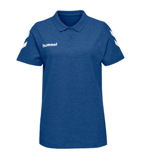 Hummel Cotton Poloshirt Damen Blau F7045 - blau