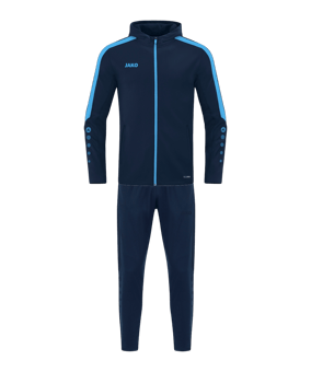 JAKO Power mit Kapuze Trainingsanzug Kids Blau F910 - blau