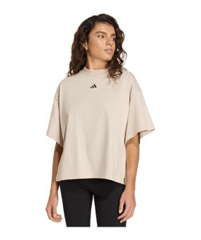 adidas 3 Stripes Studio T-Shirt Damen Beige - beige