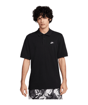 Nike Club Poloshirt Schwarz Weiss F010 - schwarz