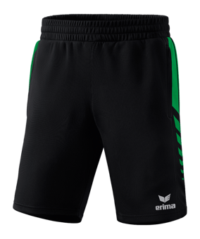 Erima Six Wings Worker Short Kids Schwarz Smaragd - schwarz
