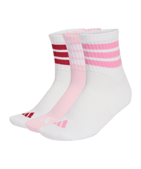 adidas 3 Stripes Mid Cut 3er Pack Calze Bianco - bianco