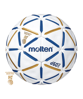 Molten d60 Pro Handball Spielball Weiss Blau Gold - weiss