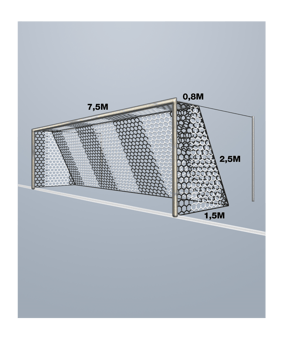 Cawila PRO Tornetz PPM 4MM HEX120 | 7,50 x 2,50m | 0,8 x 1,5m weiß/schwarz - weiss