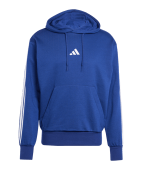 adidas Essentials Three Stripes Fleece Hoody Blu - blu