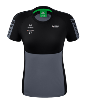 Erima Six Wings T-Shirt Damen Grau Schwarz