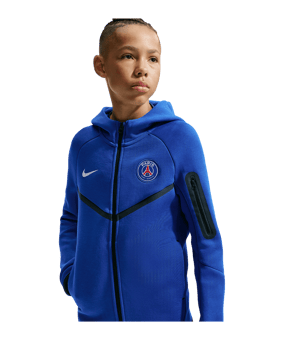 Nike Paris Saint-Germain Tech Fleece Kapuzenjacke Kids Blau F417