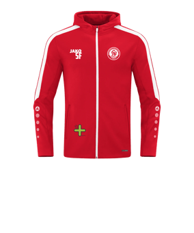 JAKO Power Kapuzenjacke Kids Rot Weiss F100