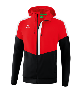 Erima Squad Präsentationsjacke Rot Schwarz - rot