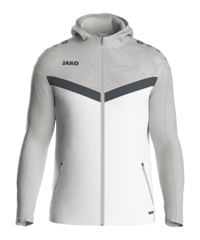 JAKO Icon Kapuzenjacke Weiss Grau F016 - weiss