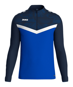 JAKO Iconic HalfZip Sweatshirt Kids Blau F403 - blau