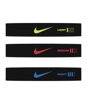 Nike Resistance Bänder Mini 3er Pack Schwarz F013 - schwarz