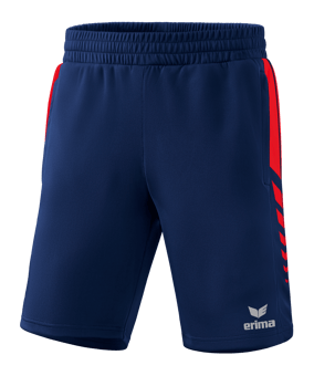 Erima Six Wings Worker Short Kids Dunkelblau Rot - blau