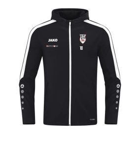 JAKO Power Kapuzenjacke Schwarz Weiss F800