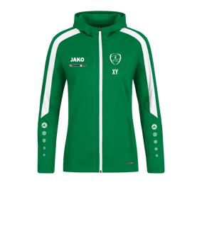 JAKO Power Kapuzenjacke Damen Grün Weiss F200
