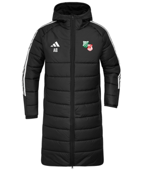 adidas Tiro 24 Long Coachjacke Schwarz Weiss