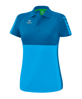Erima Six Wings Poloshirt Damen Hellblau Türkis - blau