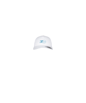 Merch 5 Panel Retro Trucker Cap Weiss | #logo blue