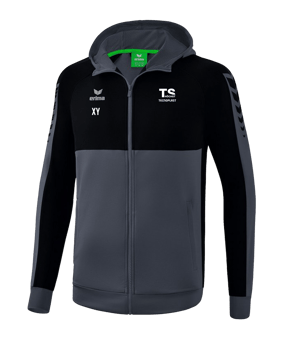 Erima SIX WINGS Kapuzenjacke Grau Schwarz