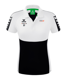 Erima Six Wings Poloshirt Damen Schwarz Weiss