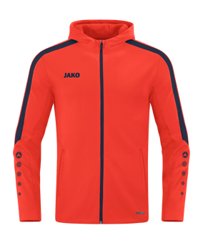 JAKO Power Kapuzenjacke Orange Blau F375