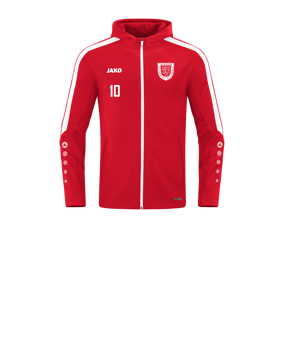 JAKO Power Kapuzenjacke Kids Rot Weiss F100