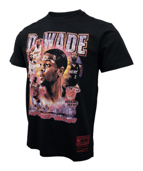Mitchell and Ness NBA Miami Heat Vintage Wade T-shirt Zwart