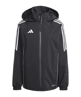 adidas Tiro 24 Regenjacke Damen Schwarz Weiss - schwarz