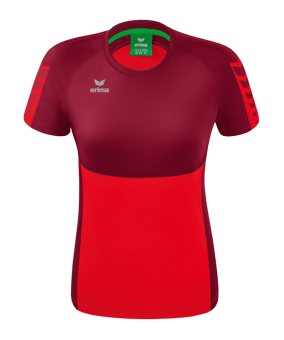 Erima Six Wings T-Shirt Damen Rot Dunkelrot - rot
