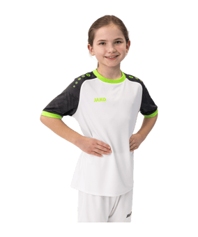 JAKO Iconic Trikot Kids Weiss Schwarz Grün F014 - weiss